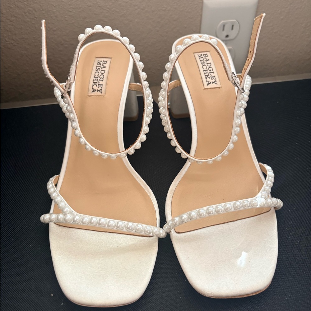 Badgley Mischka Pearl Embellished Heels